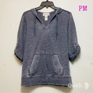 PM - NWT Cathy Daniels Navy 3/4 Sleeve Hoodie Top